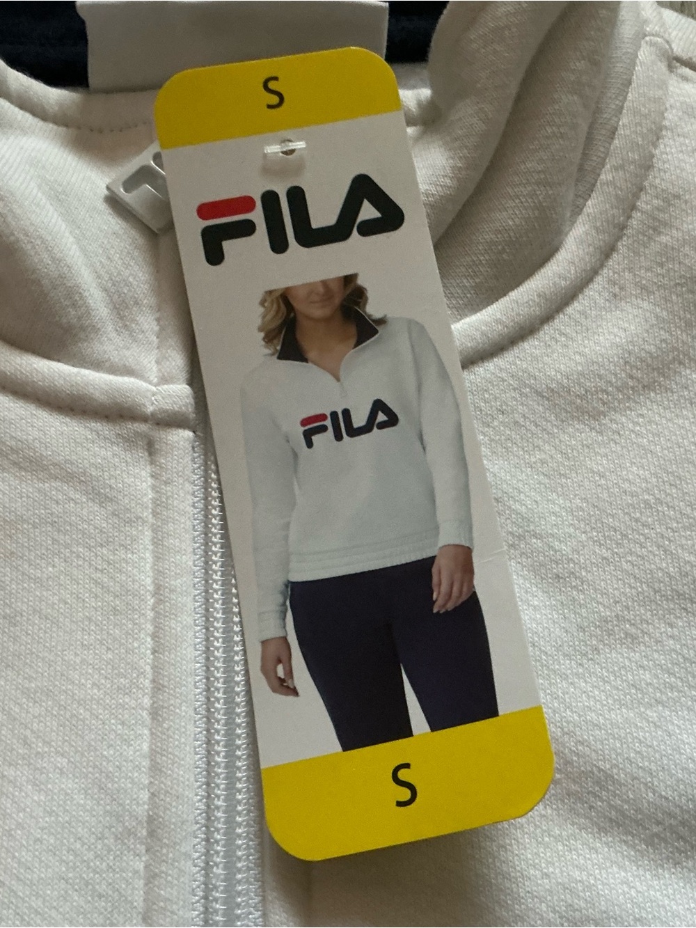 Fila women’s 1/4 zip pullover sweatshirt fleece warm cozy soft white size s - Picture 7 of 7